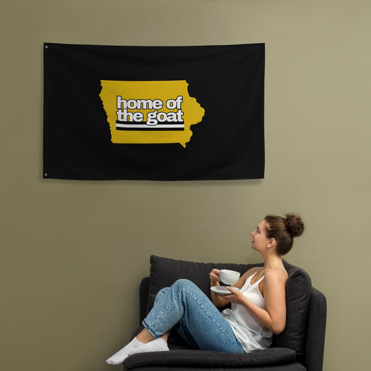 "Home of the GOAT" Flag in Black