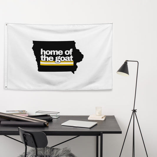 "Home of the GOAT" Flag in White