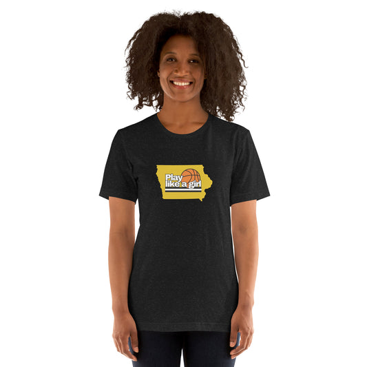 "Play like a girl" Iowa T-shirt (unisex)